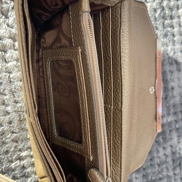 Vintage Brighton Leather Wallet Card Slots Tan Vintage Snap Closure - Picture 4 of 6